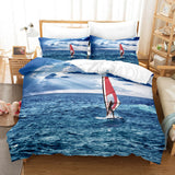 3-Piece Coastal Beach Theme Bedding Sets Duvet Cover Set Bed Sheets - EBuycos