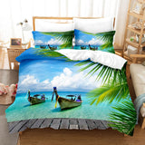 3-Piece Ocean Bedding Set Duvet Cover Set Blue Sea Starfish Bed Sheets - EBuycos