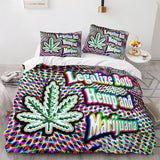 420 weed plant 3 Piece Comforter Bedding Sets Duvet Cover Bed Sheets - EBuycos