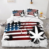 420 weed plant 3 Piece Comforter Bedding Sets Duvet Cover Bed Sheets - EBuycos