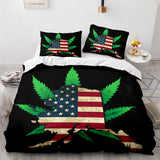 420 weed plant 3 Piece Comforter Bedding Sets Duvet Cover Bed Sheets - EBuycos