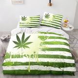 420 weed plant 3 Piece Comforter Bedding Sets Duvet Cover Bed Sheets - EBuycos