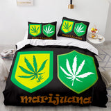 420 weed plant 3 Piece Comforter Bedding Sets Duvet Cover Bed Sheets - EBuycos