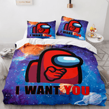 Among Us Cosplay 3 Piece Comforter Bedding Sets Duvet Cover Bed Sheets - EBuycos