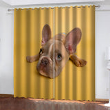 Animal Dog Curtains Blackout Window Drapes