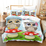 Animal World Owl Bedding Sets Duvet Covers Quilt Bed Linen Sheets Sets - EBuycos
