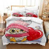 Animal World Owl Bedding Sets Duvet Covers Quilt Bed Linen Sheets Sets - EBuycos