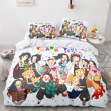 Anime Demon Slayer Cosplay 3 Piece Bedding Set Duvet Covers Bed Sheets - EBuycos