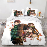 Anime Demon Slayer Cosplay 3 Piece Bedding Set Duvet Covers Bed Sheets - EBuycos