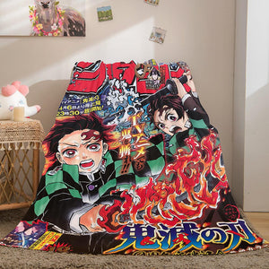 Demon Slayer Flannel Fleece Throw Blanket - EBuycos