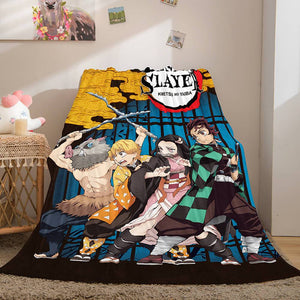 Demon Slayer Flannel Fleece Throw Blanket - EBuycos