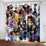 Anime Demon Slayer Curtains Blackout Window Drapes