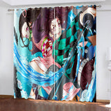 Anime Demon Slayer Curtains Blackout Window Drapes