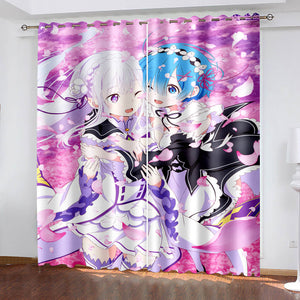 Anime Genshin Impact Curtains Cosplay Blackout Window Treatments Drapes