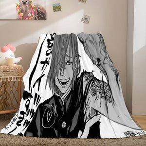 Anime Jujutsu Kaisen Flannel Throw Cosplay Blanket Comforter Set - EBuycos