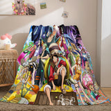 Anime ONE PIECE Cosplay Soft Flannel Fleece Throw Blanket Bedding Sets - EBuycos
