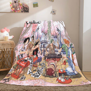 Anime ONE PIECE Cosplay Soft Flannel Fleece Throw Blanket Bedding Sets - EBuycos