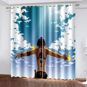 Anime One Piece Curtains Cosplay Blackout Window Drapes Room Decoration