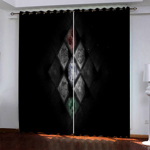 Attack On Titan Pattern Curtains Blackout Window Drapes