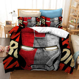 Avengers Ironman Captain America Bedding Set Duvet Cover Bed Sheets - EBuycos