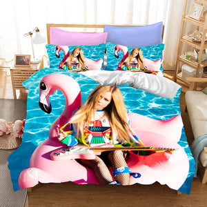 Avril Ramona Lavigne Cosplay Bedding Set Duvet Cover Bed Sheets Sets - EBuycos