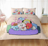 BT21 Bedding Set Duvet Cover Comforter Bed Sheets - EBuycos