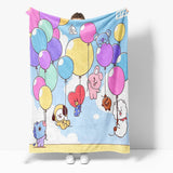 BT21 Flannel Fleece Throw Cosplay Blanket Halloween Comforter Sets - EBuycos
