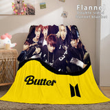 BTS Butter Cosplay Flannel Blanket Throw Comforter Bedding Sets - EBuycos