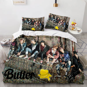 BTS Butter Cosplay Bedding Set Full Duvet Covers Bed Sheets - EBuycos