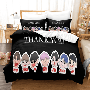 BTS Cosplay 3 Piece Bedding Sets Duvet Covers Bed Sheets - EBuycos