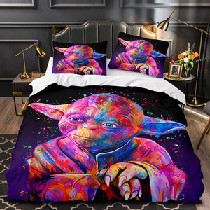 Master Yoda Print Bedding Set Quilt Duvet Covers - EBuycos