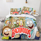 Backwoods Rick and Morty Cosplay 3 Piece Bedding Duvet Cover Sets