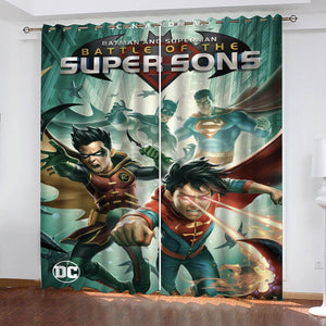 Batman and Superman Battle of the Super Sons Curtains Blackout Window Drapes