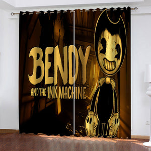 Bendy and the ink machine Curtains Blackout Window Treatments Drapes