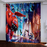 Big Hero 6 Curtains Pattern Blackout Window Drapes