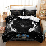 Black Panther Cosplay 3 Piece Bedding Set Duvet Cover Quilt Sheets Sets - EBuycos