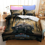 Black Panther Cosplay 3 Piece Bedding Set Duvet Cover Quilt Sheets Sets - EBuycos