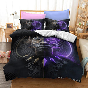 Black Panther Cosplay Bedding Set Duvet Cover Quilt Bed Sheets Sets - EBuycos