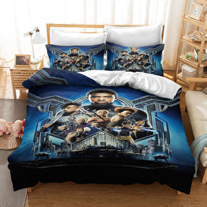 Black Panther Cosplay Bedding Set Duvet Cover Quilt Bed Sheets Sets - EBuycos