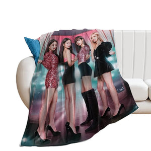 BlackPink Blanket Pattern Flannel Throw Room Decoration