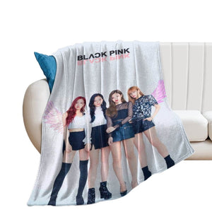 BlackPink Blanket Pattern Flannel Throw Room Decoration