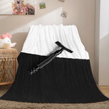 Black and White Flannel Fleece Throw Cosplay Blanket Comforter Sets - EBuycos
