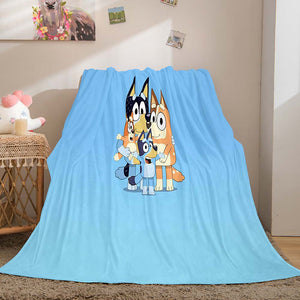 Bluey Pattern Blanket Flannel Throw Room Decoration