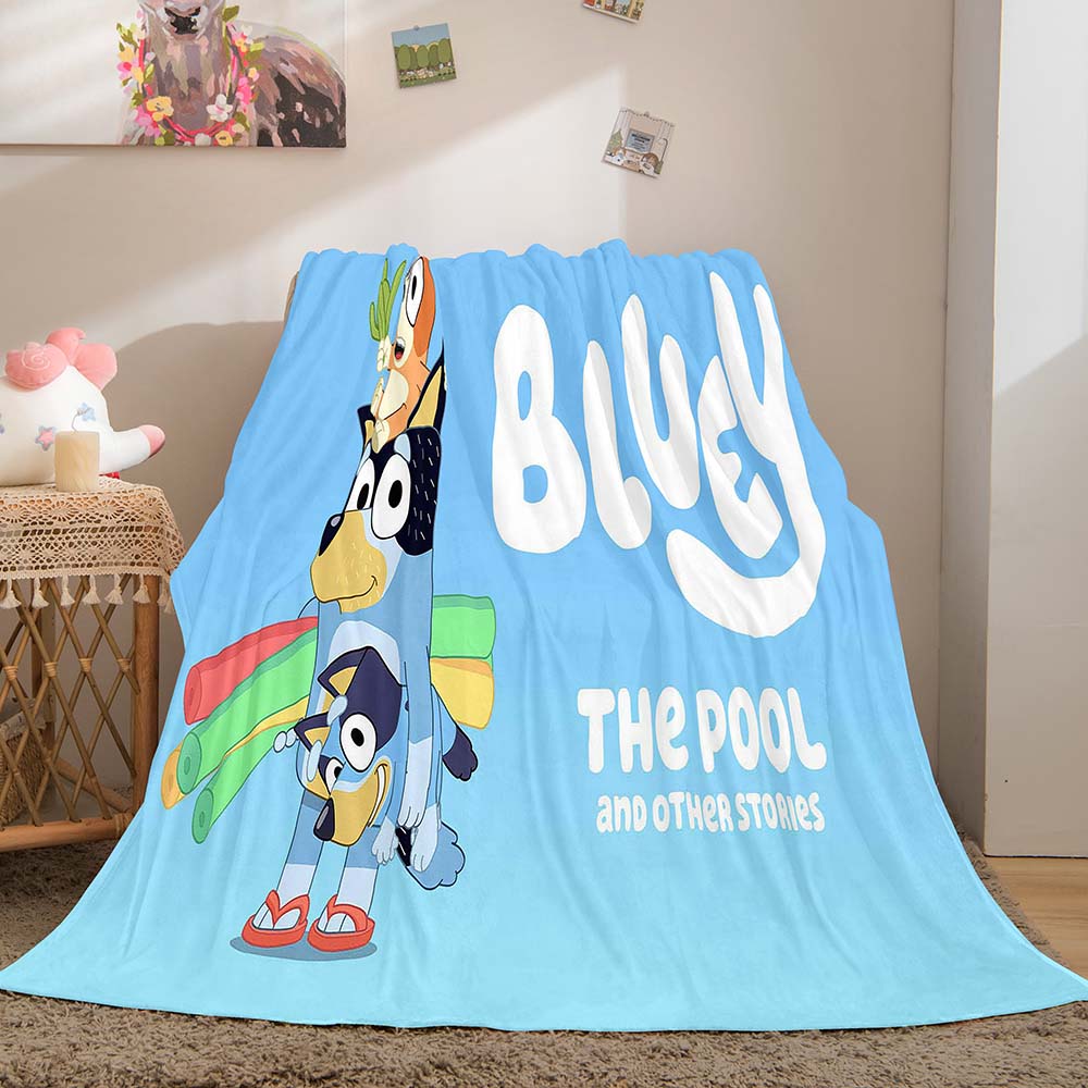 Bluey Pattern Blanket Flannel Throw Room Decoration