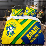 CBF Brazil France Football Team Bedding Set Duvet Covers Bed Sheets - EBuycos