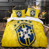 CBF Brazil France Football Team Bedding Set Duvet Covers Bed Sheets - EBuycos