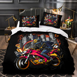 Caferacer Pattern Bedding Set Quilt Cover Without Filler