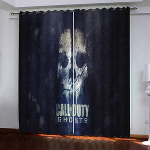 Call of Duty Pattern Curtains Blackout Window Drapes
