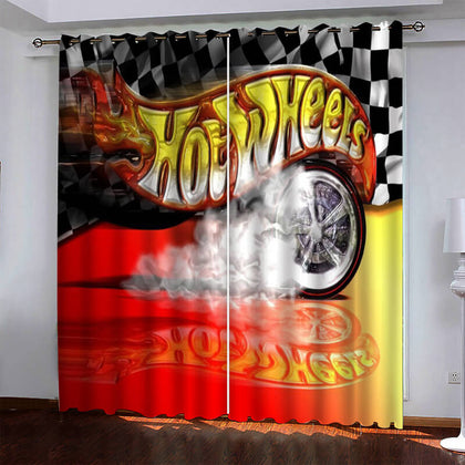 Car Model Hot Wheels Curtains Blackout Window Drapes