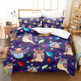 Cartoon Animals Owl Bedding Sets Duvet Covers Quilt Bed Linen Sheets - EBuycos